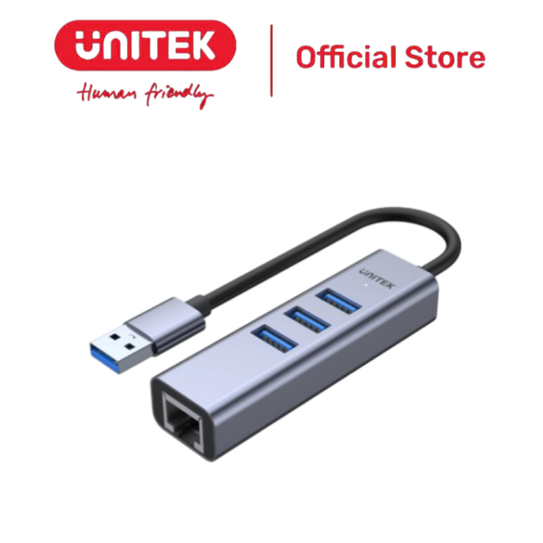 Hub Chia Tín Hiệu USB (3.0) Sang 3 Cổng USB (3.0) Và Cổng LAN Gigabit Ethernet 1000 UNITEK H1906A