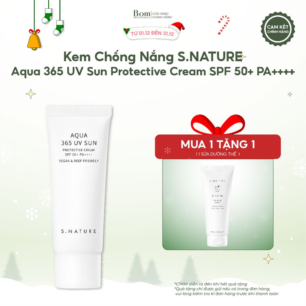 [TẶNG QUÀ] Kem Chống Nắng S.Nature Aqua 365 UV SUN Protective Cream SPF50+ PA++++ 40ml