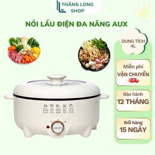 Nồi Lẩu Điện AUX Đa Năng , Nồi Ăn Lẩu Tiện Lợi 4L Xào Nấu - Bếp Ăn Lẩu Chống Dính Cho Gia Đình