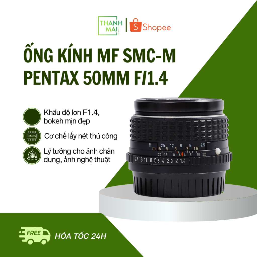 Ống kính MF ( Manual Forcus ) SMC-M Pentax 50mm F/1.4