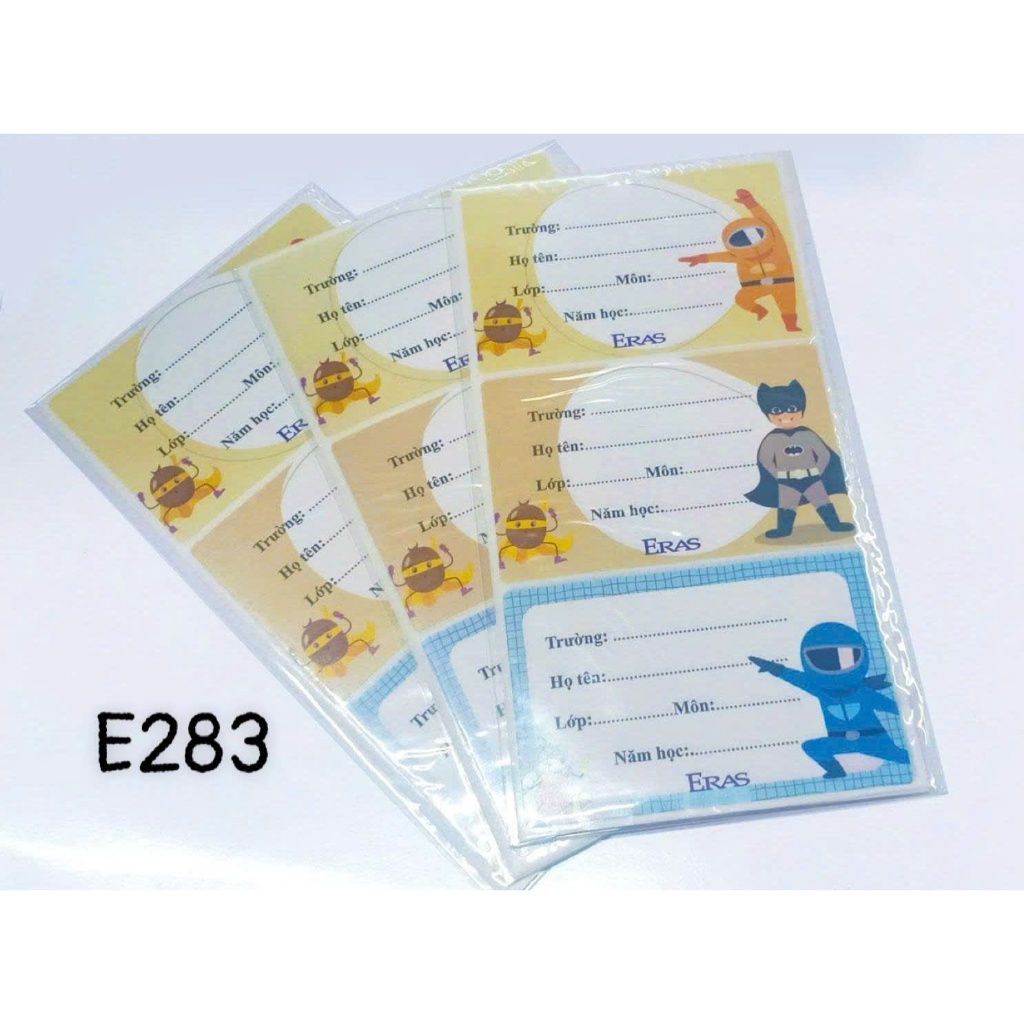 [ERASVN] Combo 75 chiếc nhãn vở học sinh E283