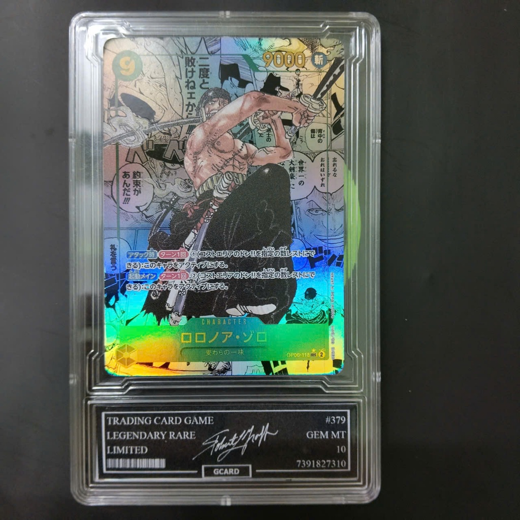 Thẻ đóng khung chấm điểm thẻ ONE PIECE Roronoa Zoro P-SEC OP06-118 Manga Japanese NF48 19 PSA