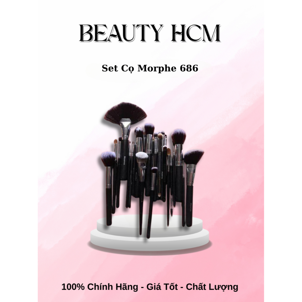 Bộ 18 Cọ Trang Điểm Morphe 686 Kèm Túi Đựng. Cọ Nền. Cọ Mắt. Cọ Má Hồng