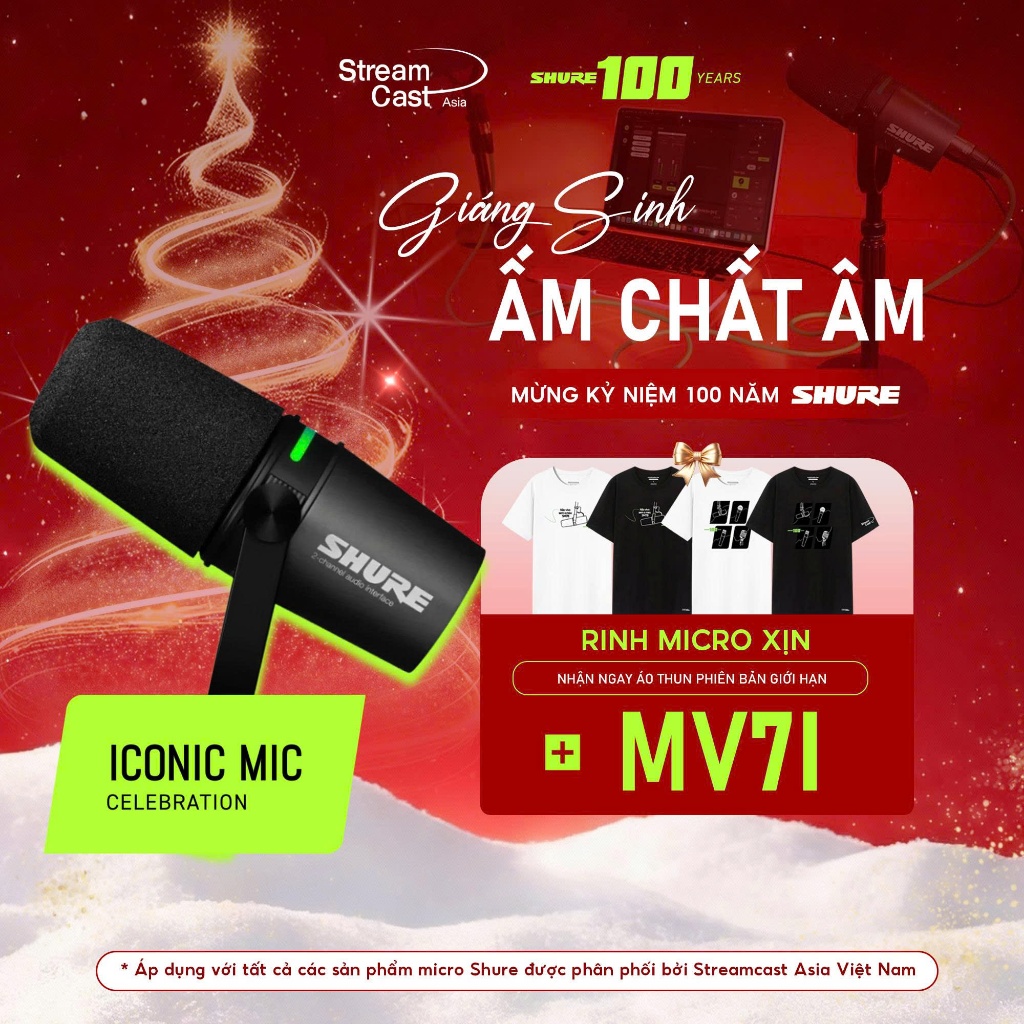 [THƯƠNG HIỆU MỸ] SHURE Mic thu âm lọc tiếng ồn MV7i với giao diện âm thanh tích hợp – Micro dành cho