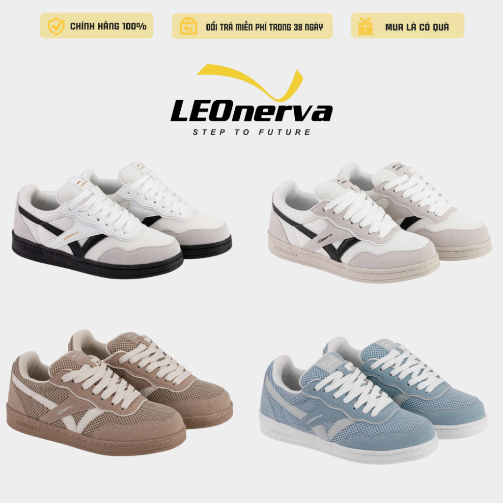 Giày Thể Thao Sneaker Unisex LEOnerva 808 Lưới VS2 - 5 Màu Bestseller - Đi Đúng Size