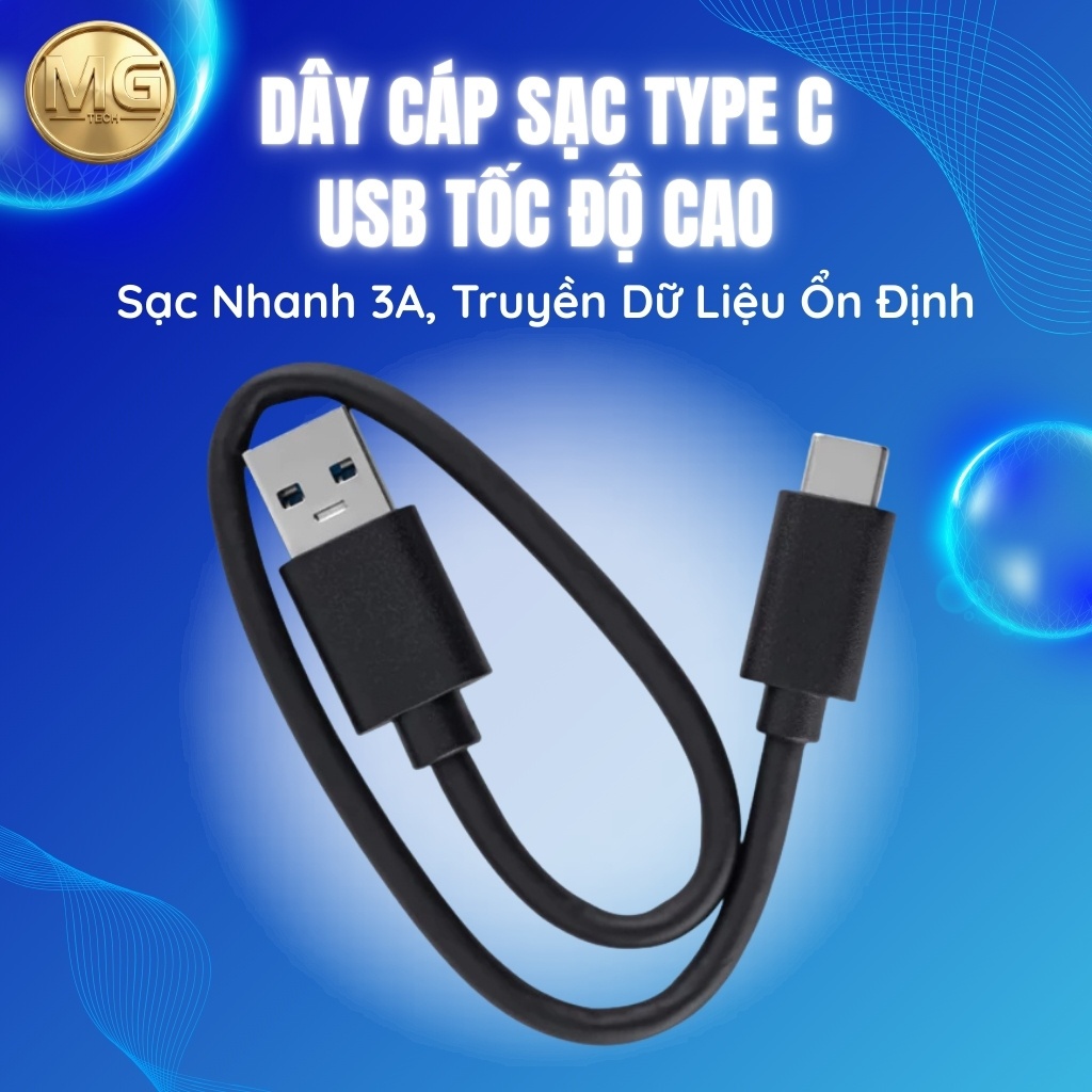 Dây Cáp Sạc Type C – USB Tốc Độ Cao | Sạc Nhanh 3A, Truyền Dữ Liệu Ổn Định, Độ Bền Cao – Phụ Kiện Đi