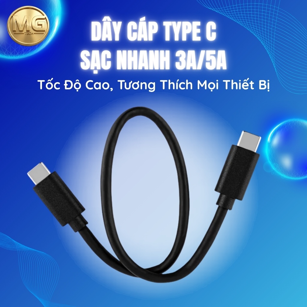 Dây Cáp Type C – Type C Sạc Nhanh 3A/5A, Truyền Dữ Liệu Tốc Độ Cao, Tương Thích Mọi Thiết Bị Android