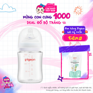 Bình Sữa Pigeon Thuỷ Tinh Softouch Baby Friendly World  160ml,SS  - Con Cưng 