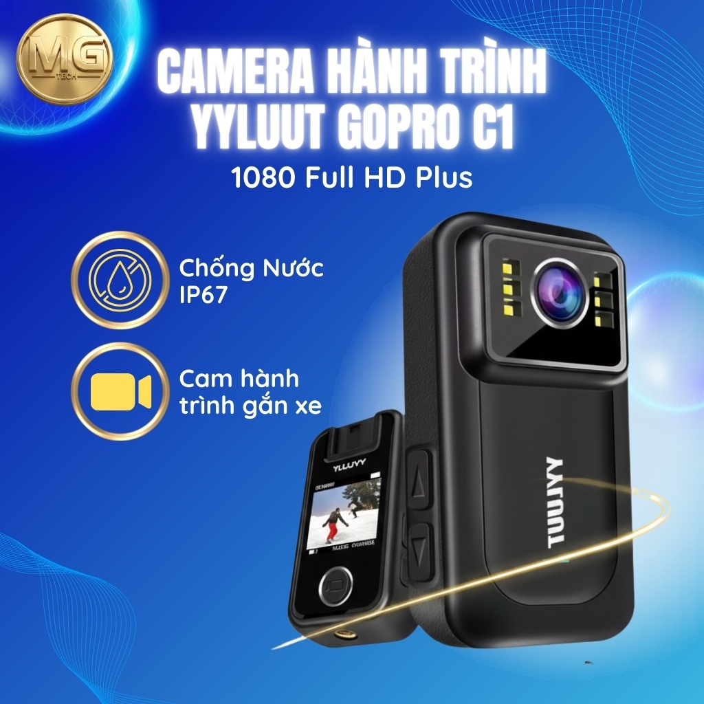 [CHÍNH HÃNG] Camera Hành Trình YYLUUT GoPro C1 - 1080 Full HD Plus, Chống Nước IP67, Cam hành trình 