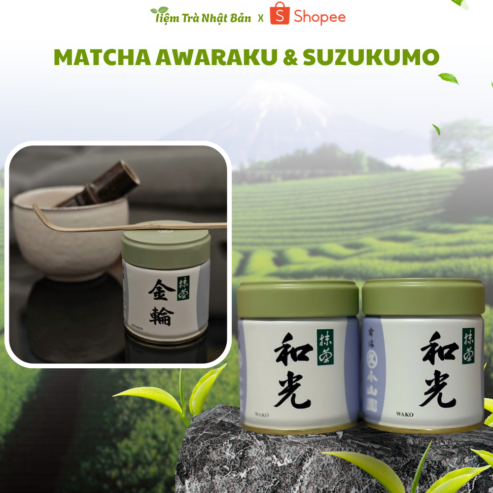 Bột trà xanh cao cấp Marukyu Koyamaen Unkaku Wako Yugen Kinrin Isuzu Chiginoshiro  Aoarashi Nhật M27