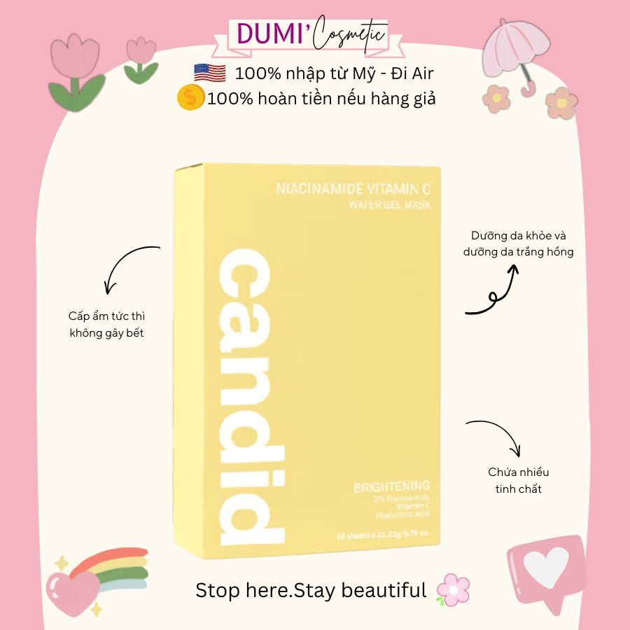 Mặt nạ chứa Vitamin C giúp da trắng hồng tự nhiên Candid Niacinamide Vitamin C Water Gel Mask