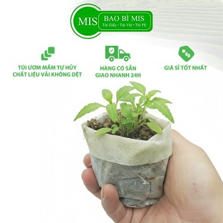  Túi ươm mầm bầu ươm giống cây trồng tự tiêu vải không dệt thoáng khí không di chuyển cây 100 túi 