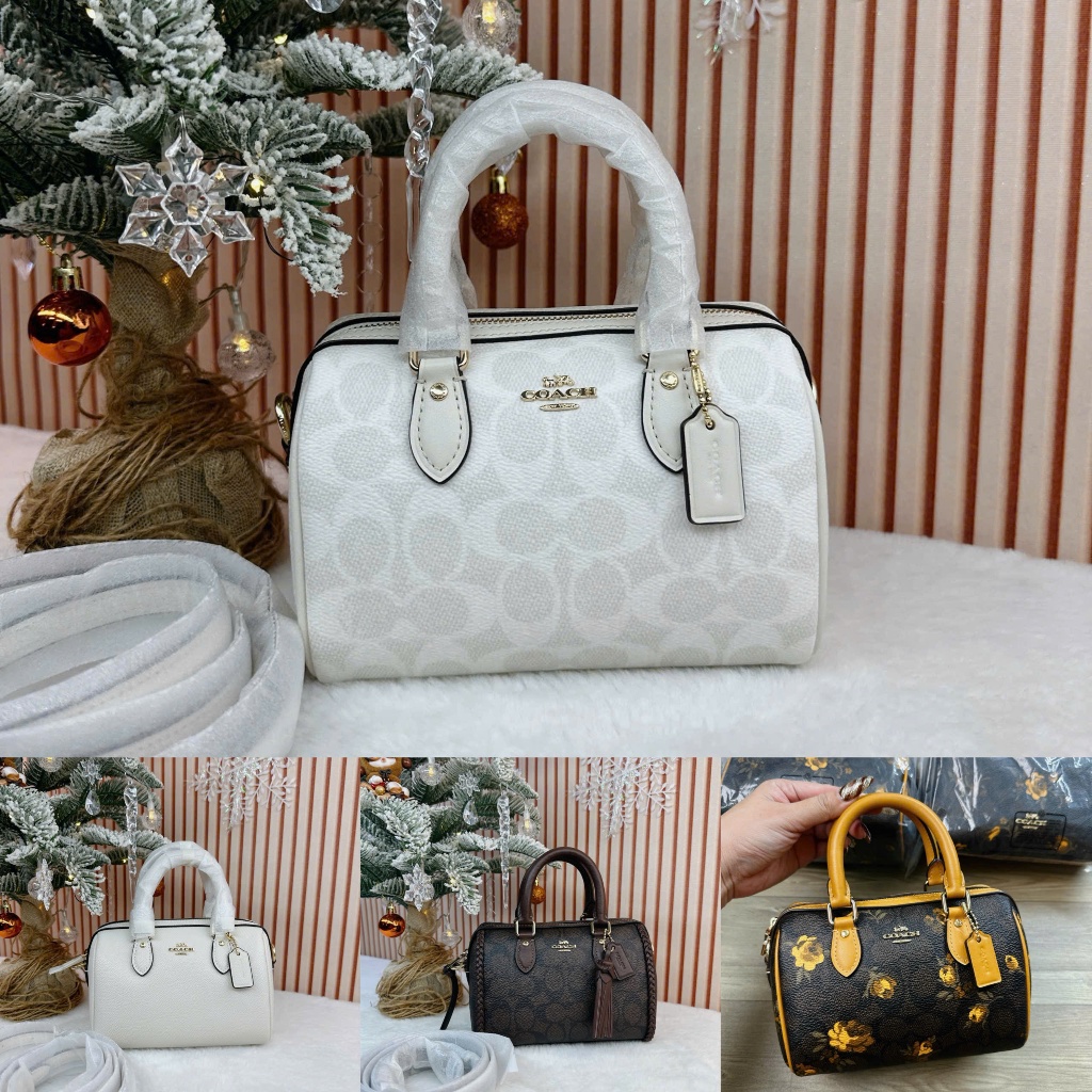 Túi Trống Mini Coat Mini Rowan Crossbody Bag In Signature Canvas With Fringe Maple CCF30