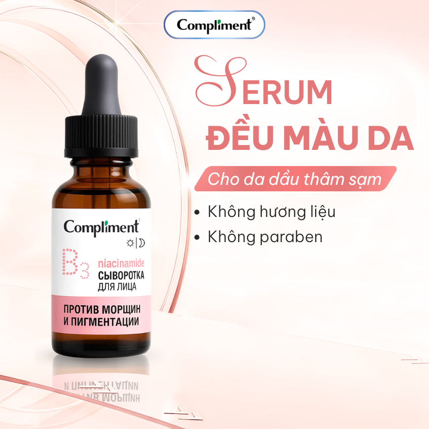 Serum Tinh chất Dưỡng Da Compliment B3 Anti-wrinkle Đều Màu, Kiềm Dầu, Dưỡng Ẩm, Trắng Sáng 27ml