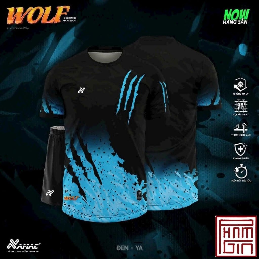 BỘ ĐỒ ĐÁ BANH WOLF – AMAC SPORT | THIẾT KẾ MÓNG SÓI SIÊU NGẦU – CHUẨN THỂ THAO