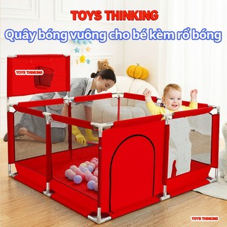 Quây bóng vuông ToysThinking khung inox chắc chắn,vải dù dễ lau chùi