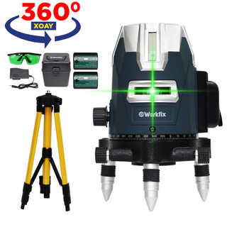 [TẶNG PHỤ KIỆN] Máy Bắn Cốt, Cân Bằng Laser Workfix WF-LS686PRO 5 Tia Xanh, Xoay 360°, Kèm Chân 1m3
