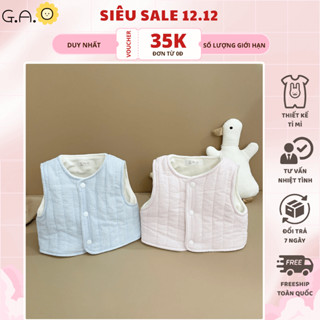  Áo gile kẻ màu pastel cho bé Áo gile chất thô trần bông lót lông mịn trẻ em - Little G.A.O 