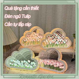 [Quà DIY]KIKOT Đèn Ngủ Hoa Tulip Đám Mây,Gương + Bó hoa,Quà Sinh Nhật, Quà Tặng Bạn Thân