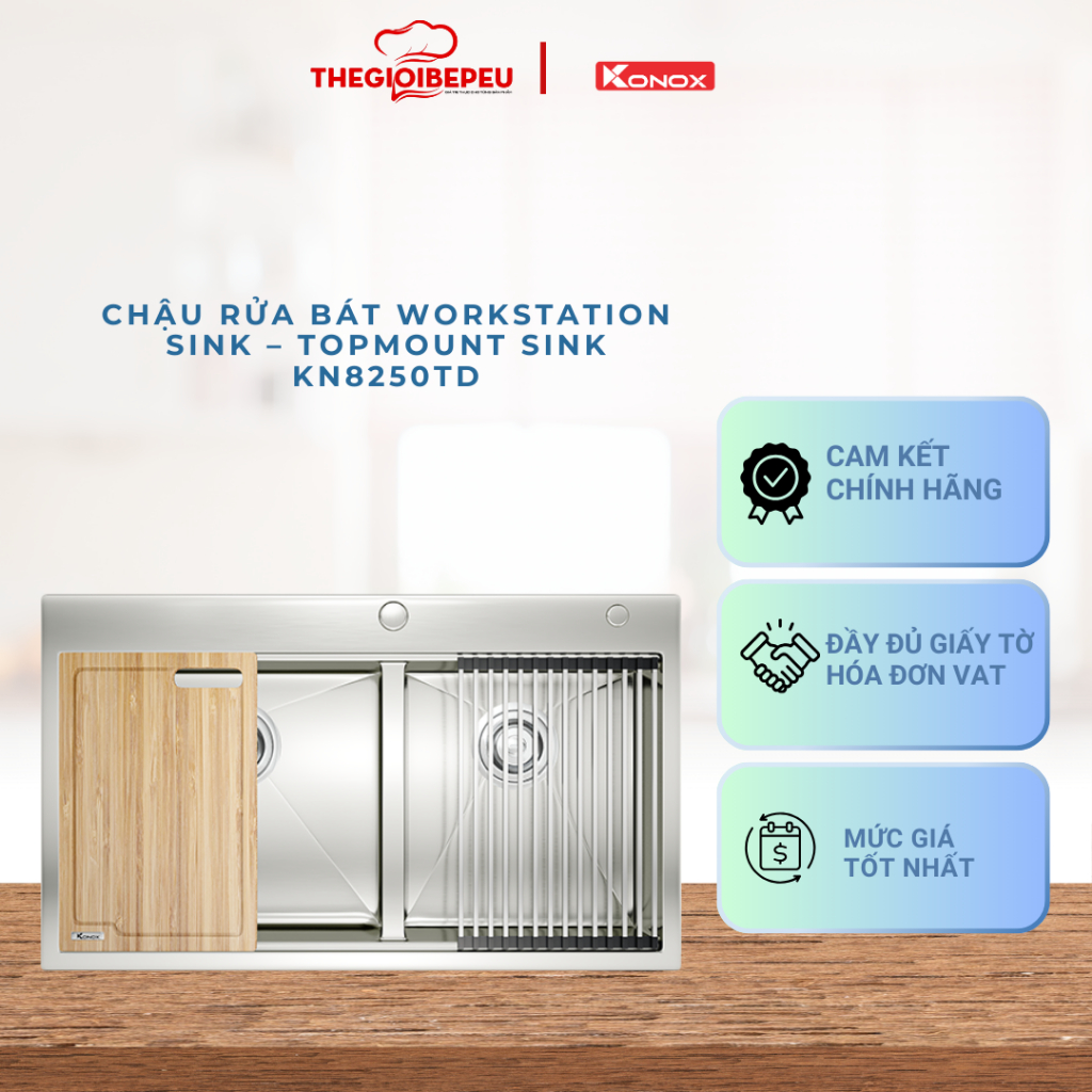 Chậu rửa bát Workstation Sink – Topmount Sink KN8250TD