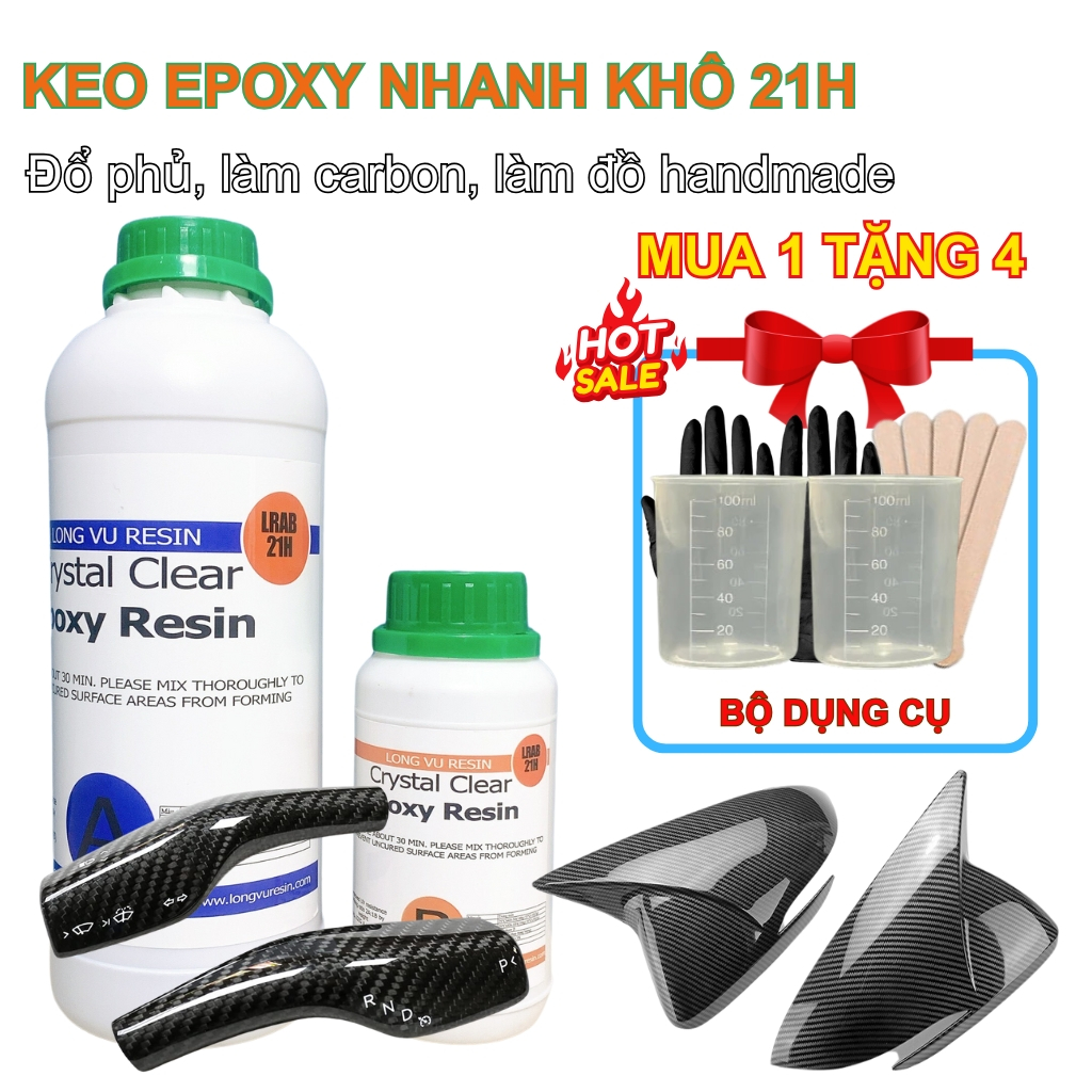 Keo Epoxy Carbon, Keo Dán Carbon Chuyên Dụng Dán Phủ Carbon Fiber Xe Máy, Ô tô, Phụ Kiện - LRAB21H