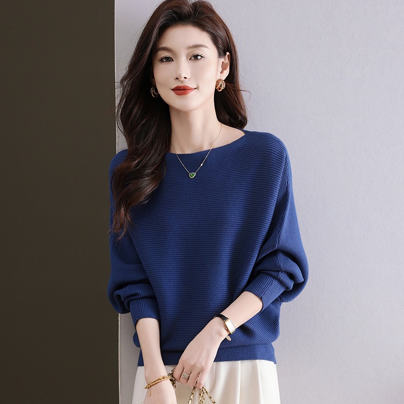 Áo len mỏng dài tay -  3 mẫu Áo len nữ kiểu Hàn Quốc cánh dơi cổ thuyền cao cấp - Danangsale