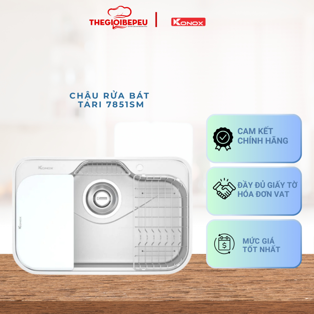 Chậu rửa bát phong cách Nhật bề mặt mịn Tari 7851SM