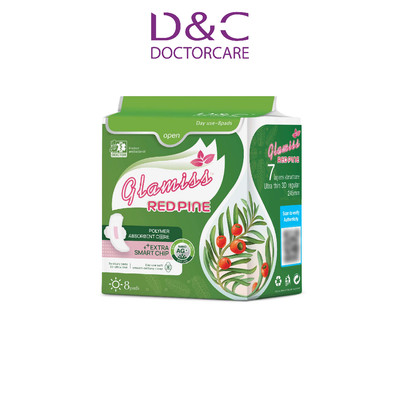 [QUÀ TẶNG KHÔNG BÁN] Băng vệ sinh ban ngày tinh dầu thông đỏ Glamiss Red Pine - Gói 8 miếng