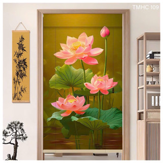  Rèm tre trúc in tranh nghệ thuật. Mành tre in tranh trang trí cafe phòng trà trà đạo. Rèm tre trúc che bàn thờ. 