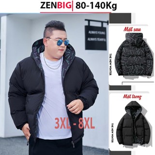  Áo Khoác Phao Bigsize Nam ZENBIG áo phao có mũ siêu ấm dành cho người từ 80-140kg. 