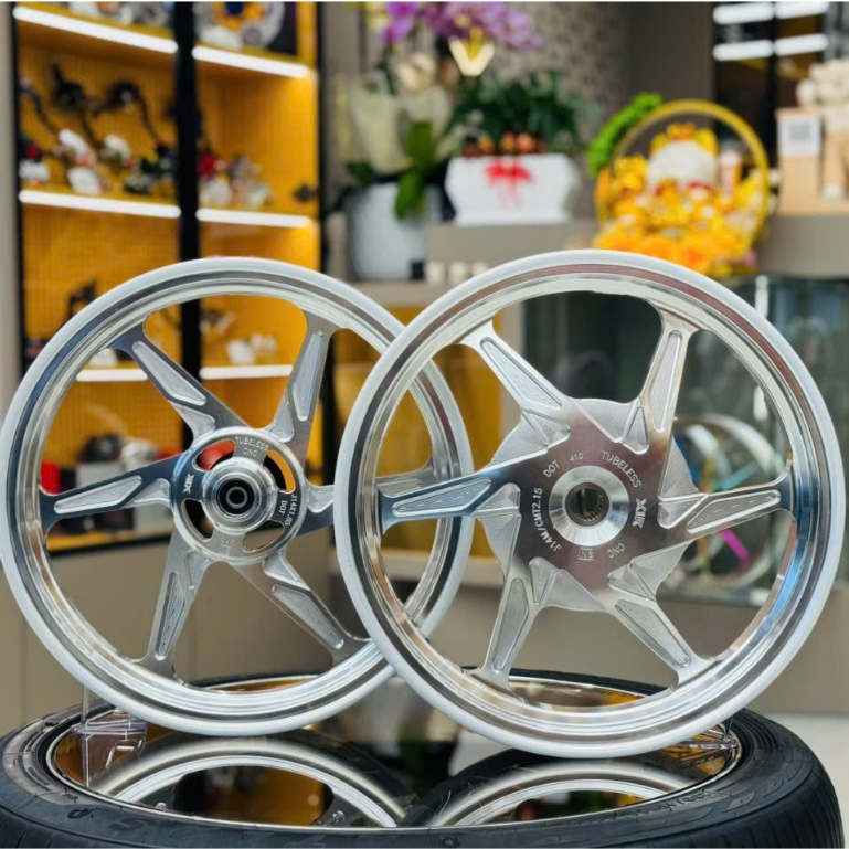 Mâm 6 cây CNC X1r Vario Click Vision AB125/150 - mâm 611 Vario X1r - bản 1.85/2.15 - phụ kiện thay t