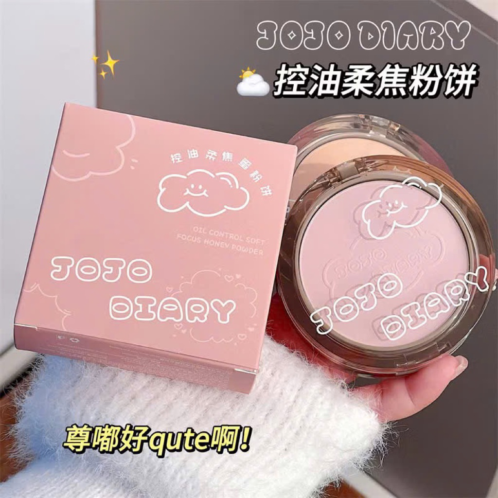 Phấn phủ nén JOJO DIARY đám mây vỏ hồng kèm bông mút