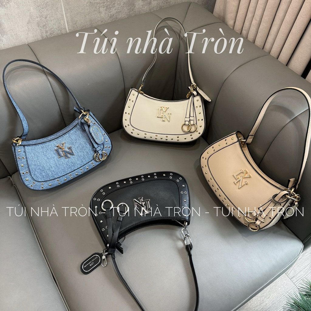 (Ảnh thật shop chụp) Túi LYN kẹp nách BRIGHTON RITA STUD kèm dây đeo chéo