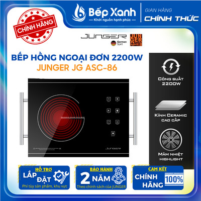 Bếp hồng ngoại đơn Junger ASC-86 - Nấu được mọi loại nồi chảo - Bảo hành 24 tháng