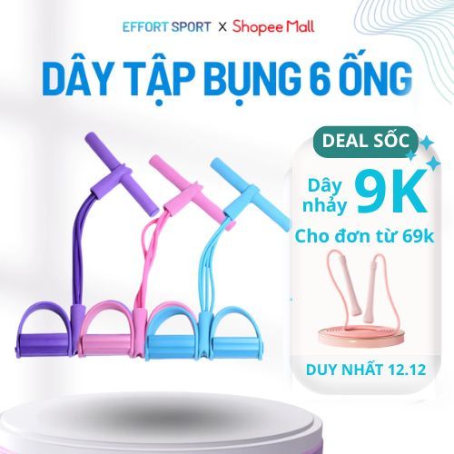 Dây Kéo Tập Bụng TOPBODY Effort 6 Ống Cao Cấp Kháng Lực Đàn Hồi Tập Thể Dục, Tập Gym, Tập Cơ Bụng Tại Nhà DAKEO