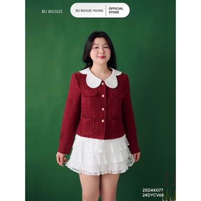 Áo dạ tweed cắt cánh hoa BIGSIZE (55kg đến 95kg) – 25DAK077 - [BU Bigsize Young]