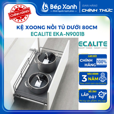 Kệ xoong nồi tủ dưới, nan Oval Grey N-Series Ecalite EKA-N9001B