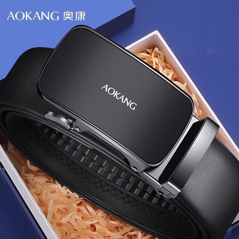 [Có sẵn] Thắt lưng nam Aokang chính hãng dây da bò luồn ngoài