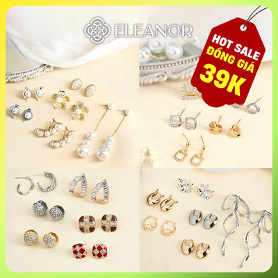 [XẢ KHO 39K] Bông tai nữ chuôi bạc 925 Eleanor Accessories phụ kiện trang sức khuyên tai 11341