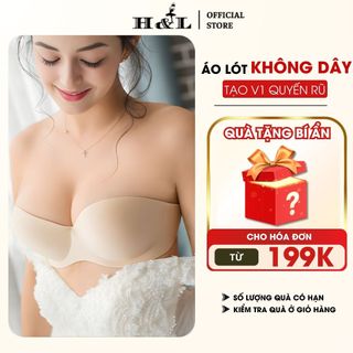  Áo ngực không dây mút mỏng ôm V1 tạo khe đẹp nhiều nấc cài tặng kèm dây trong HL BOUTIQUE A.218 
