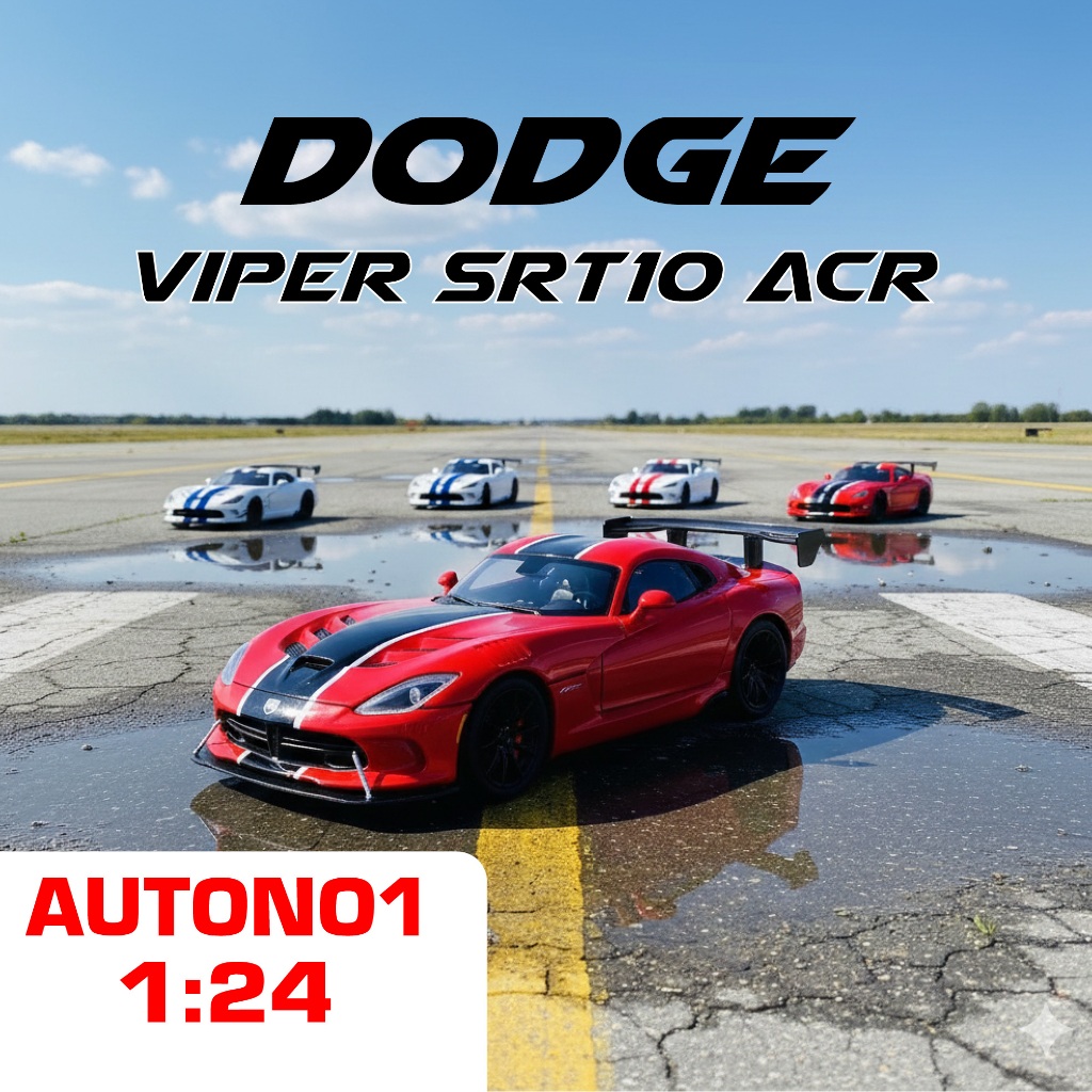 Mô hình xe Dodge Viper SRT10 ACR full open có âm thanh đèn tỉ lệ 1:24 XLG M92333-6