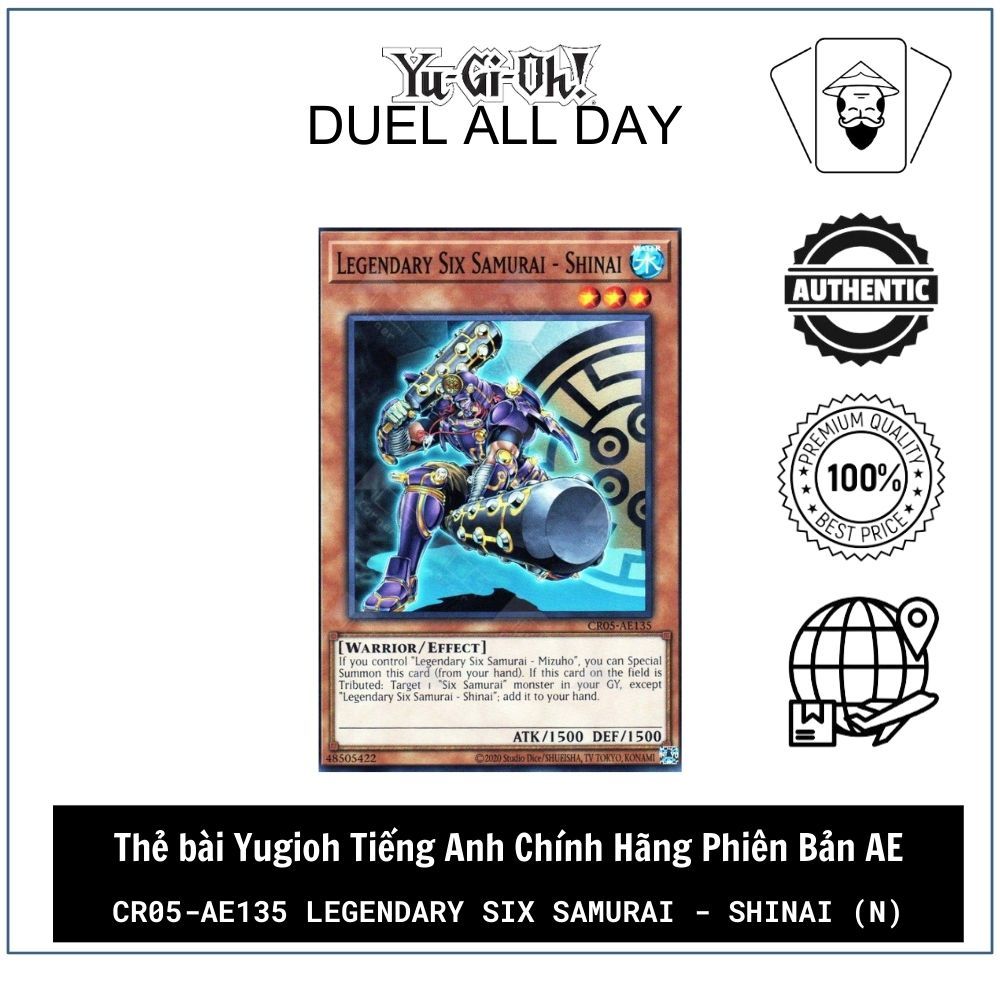 Thẻ bài Yugioh Tiếng Anh Chính Hãng Phiên Bản AE: CR05-AE135 Legendary Six Samurai - Shinai (N)