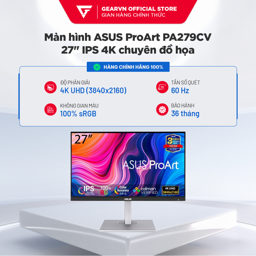Màn hình ASUS ProArt PA279CV 27" IPS 4K chuyên đồ họa