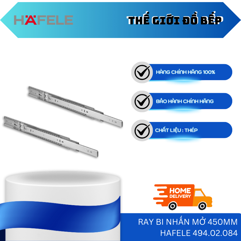 Ray Bi Nhấn Mở 400mm Hafele 494.02.083, 494.02.084 - TGB