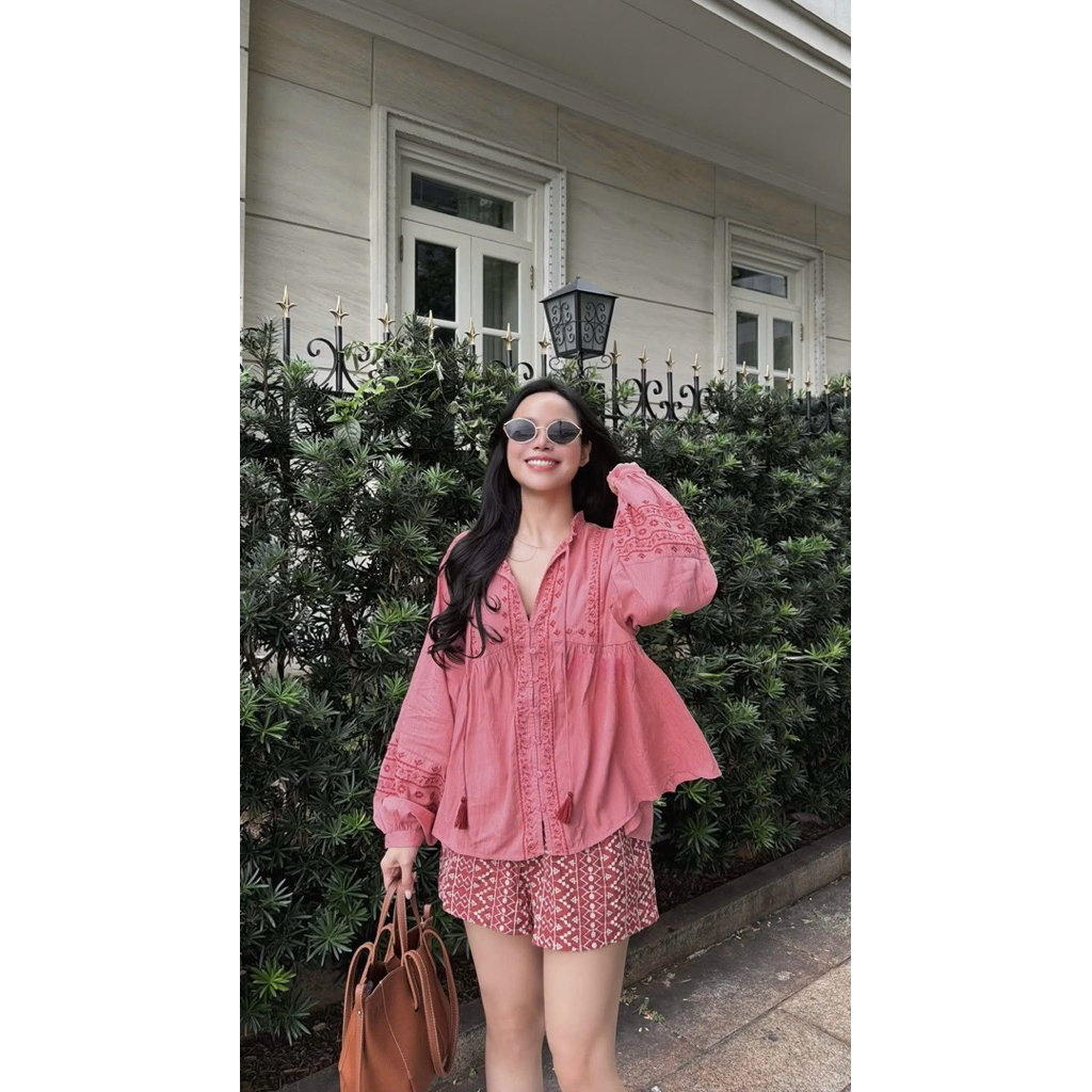 Áo thêu hàng Zara xuất cho nữ 2025