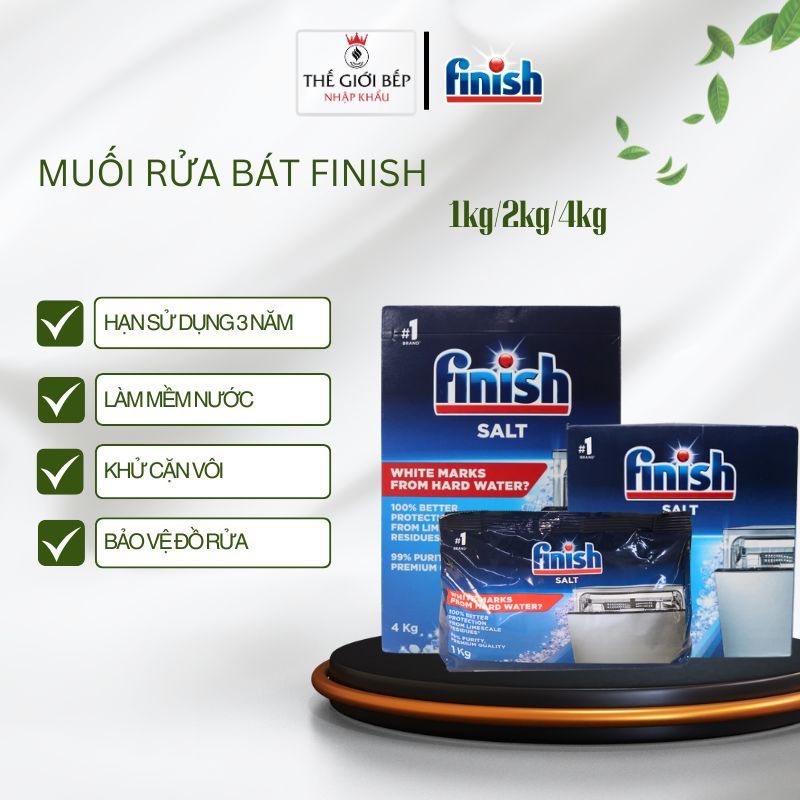 Muối Finish – Làm mềm nước – Bảo vệ máy rửa chén – Tăng hiệu quả làm sạch - Khử cặn canxi - BNK