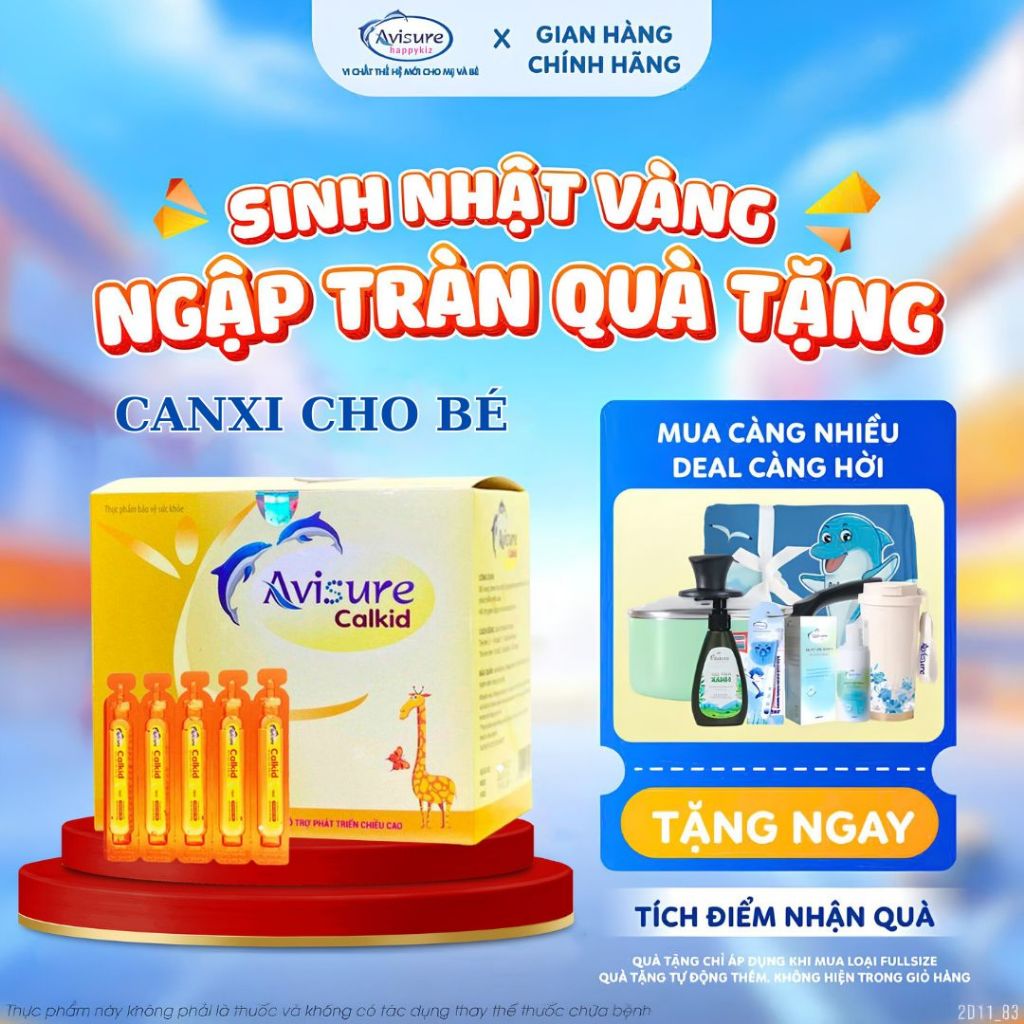 Avisure Calkid Hỗ Trợ Tăng Chiều Cao Cho Trẻ – Bổ Sung Canxi Nano, Vitamin D3 K2, Dễ Hấp Thu