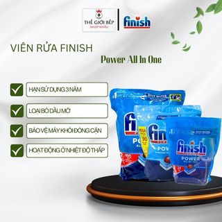 Viên rửa chén Finish Power All in One – Làm sạch mạnh – Khử mùi – Dùng cho máy rửa bát - BNK