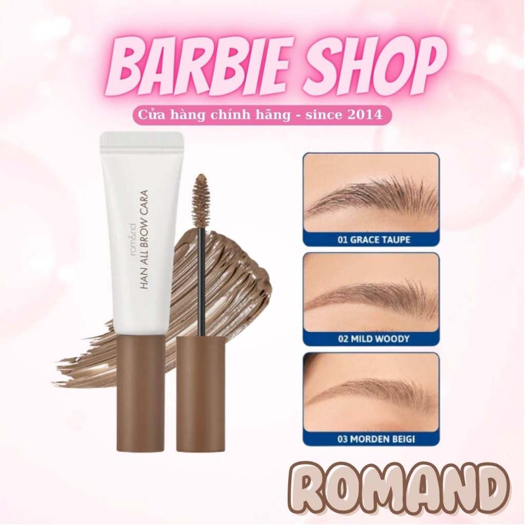 Mascara Lông Mày Romand Han All Brow Cara 9g 01-02-03-04