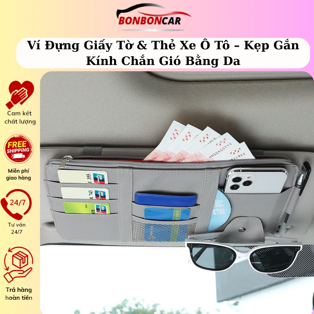 Ví Kẹp Kính Ô Tô Đa Năng